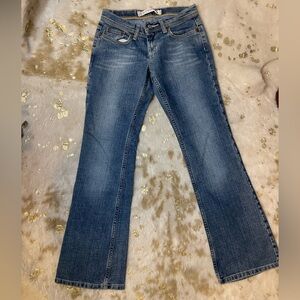 Express Women's Blue Boot Cut Jeans Y2K size 28 low rise
